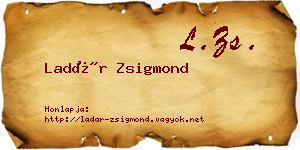 Ladár Zsigmond névjegykártya